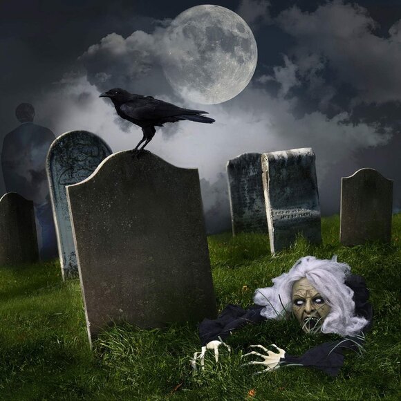 Halloween Graveyard Garden Zombie Groundbreaker Haunted House Props Decor - Picture 5 of 7